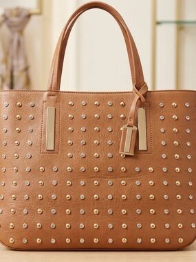 Imoshion Faux Leather Studded Shoulder Bag/Tote/Purse